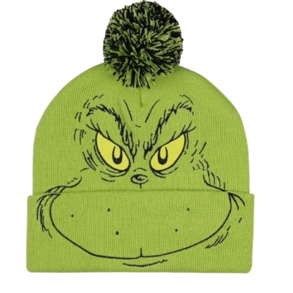 Kids Grinch Pom-Pom Hat and Mittens Set - Picture 2 of 3
